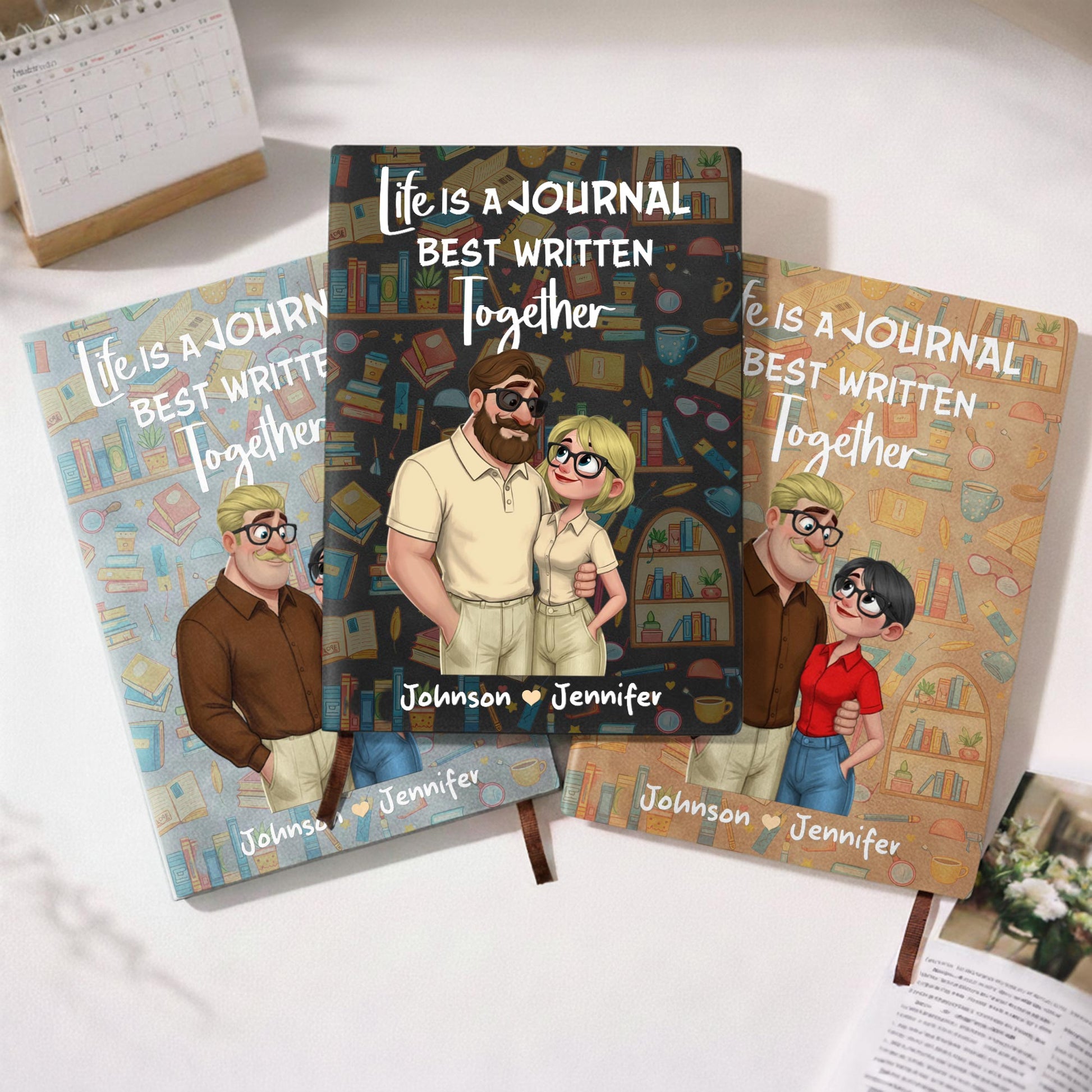 Life Is A Journal Best Written Together With Couple Illustration