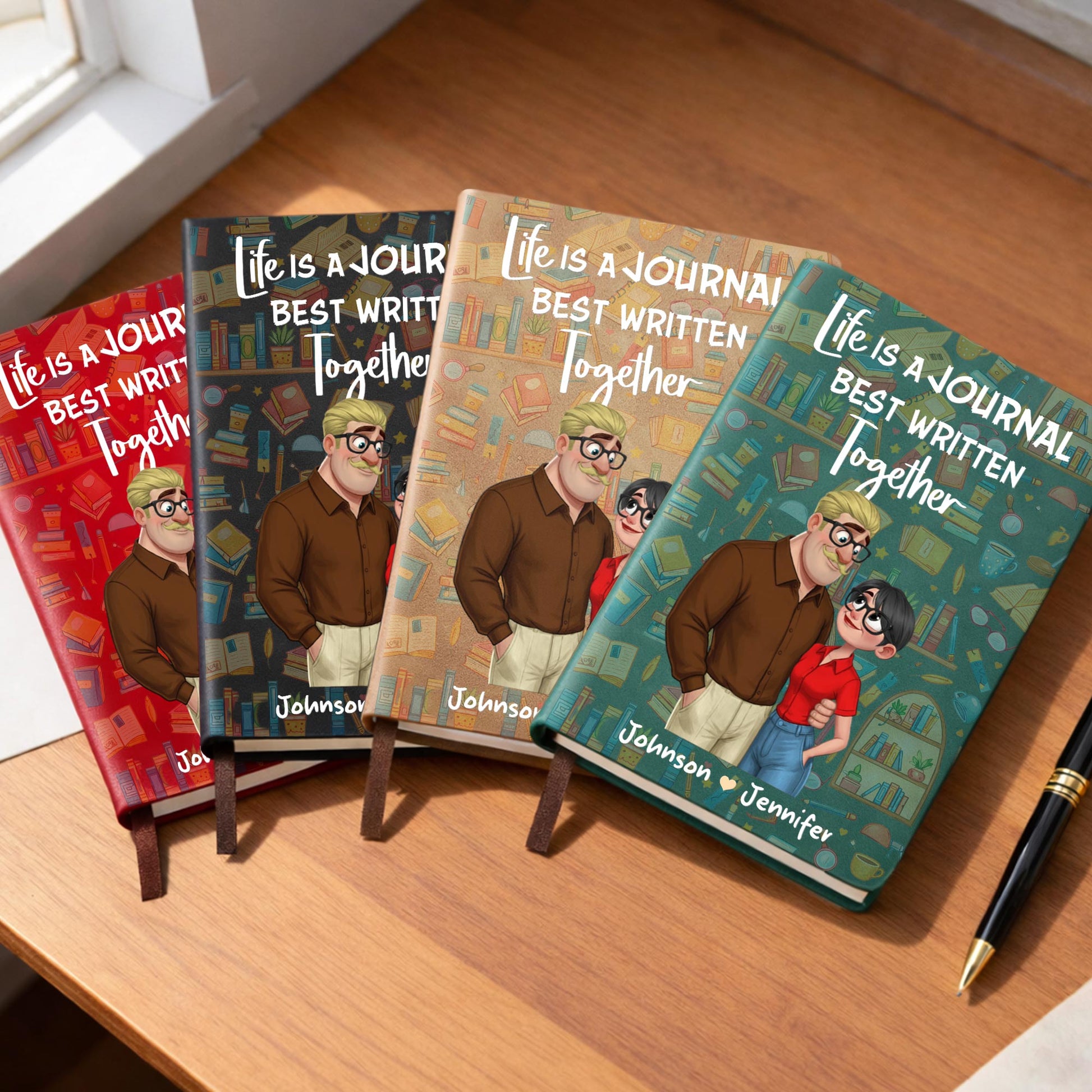 Life Is A Journal Best Written Together With Couple Illustration