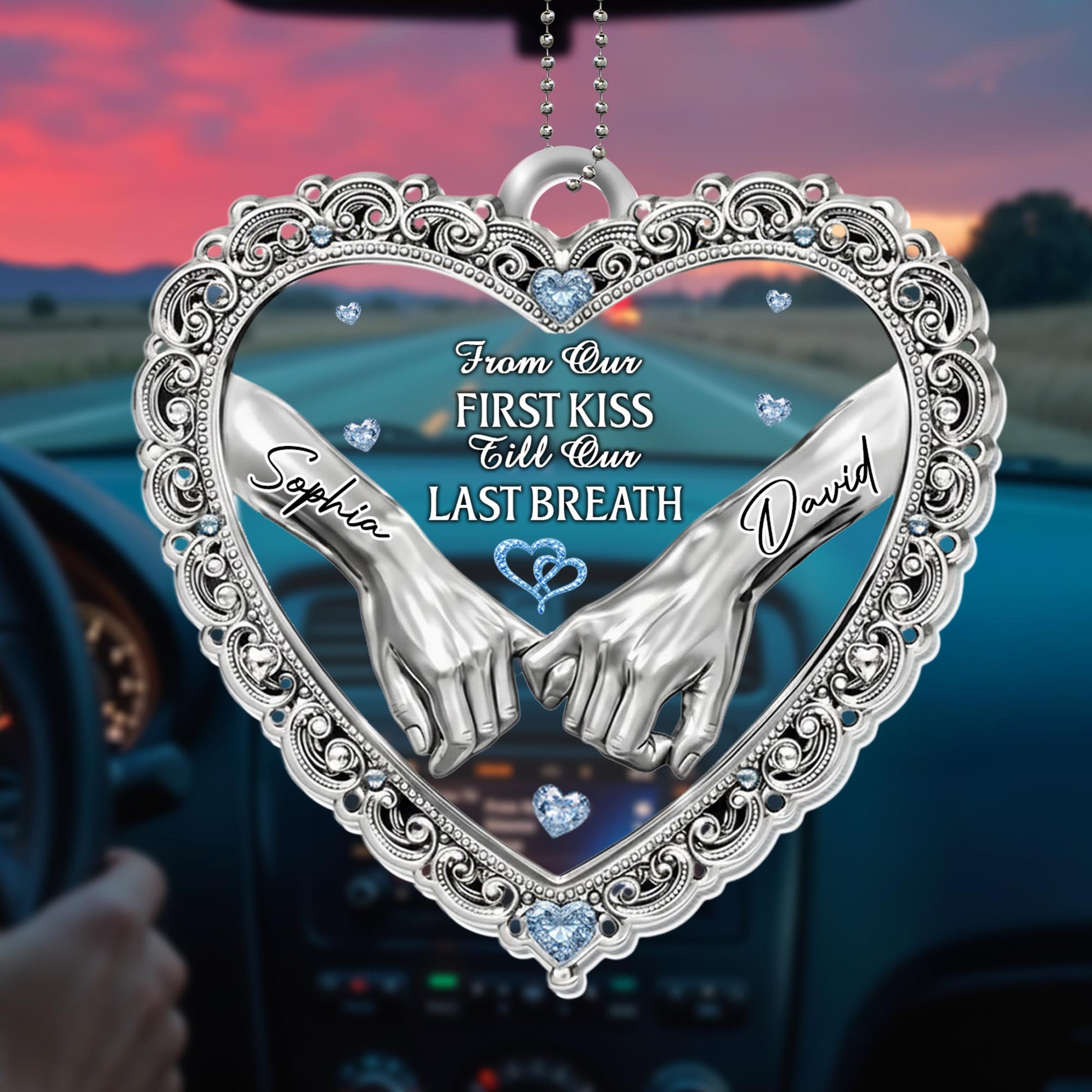 From Our First Kiss Till Our Last Breath, Heart and Hands Ornament