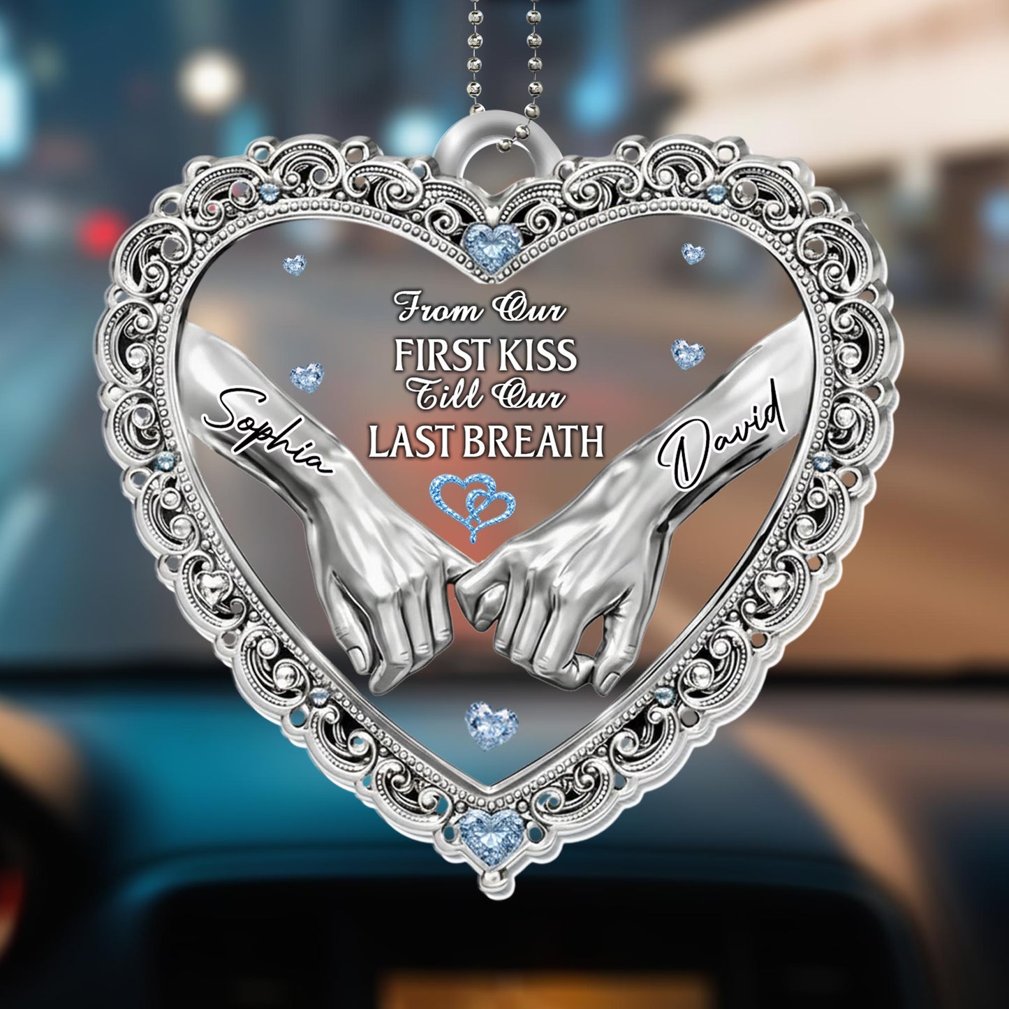 From Our First Kiss Till Our Last Breath, Heart and Hands Ornament