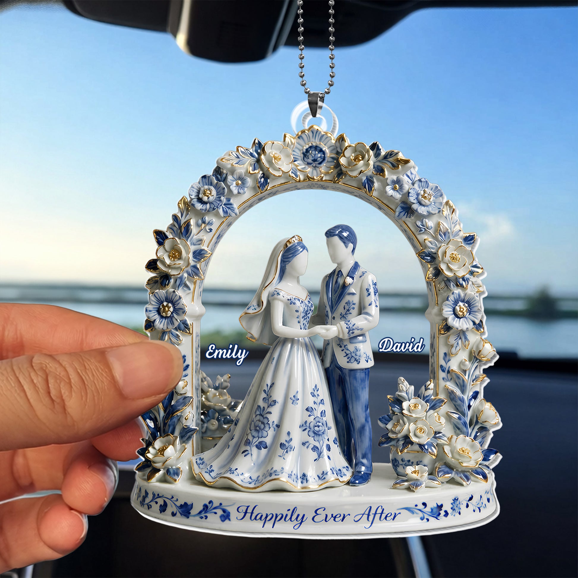 Happily Ever After, Bride and Groom Under Floral Arch