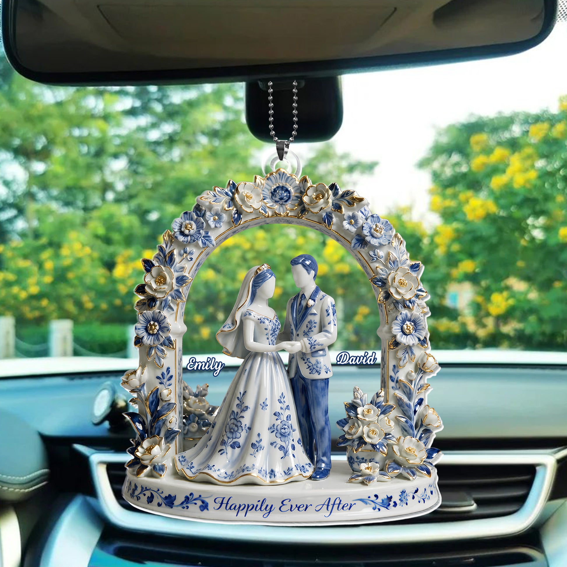 Happily Ever After, Bride and Groom Under Floral Arch