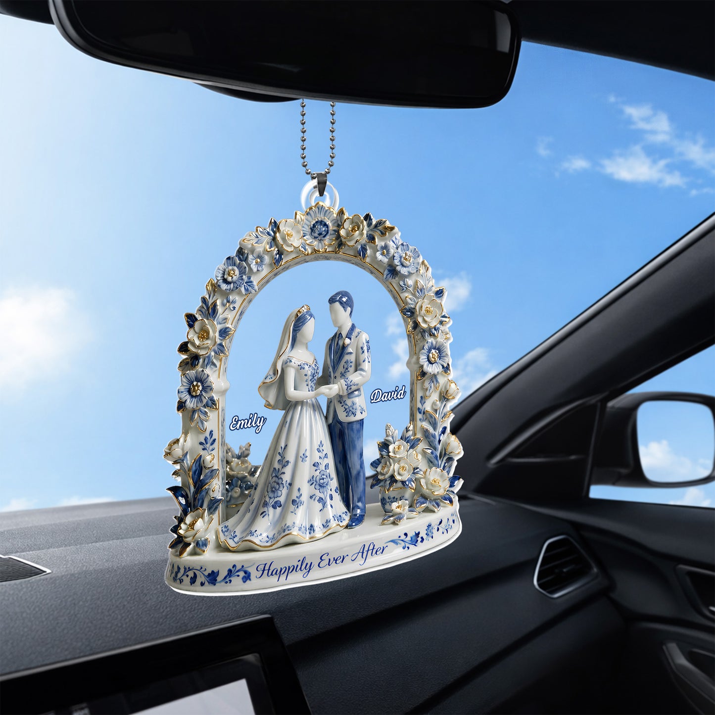 Happily Ever After, Bride and Groom Under Floral Arch