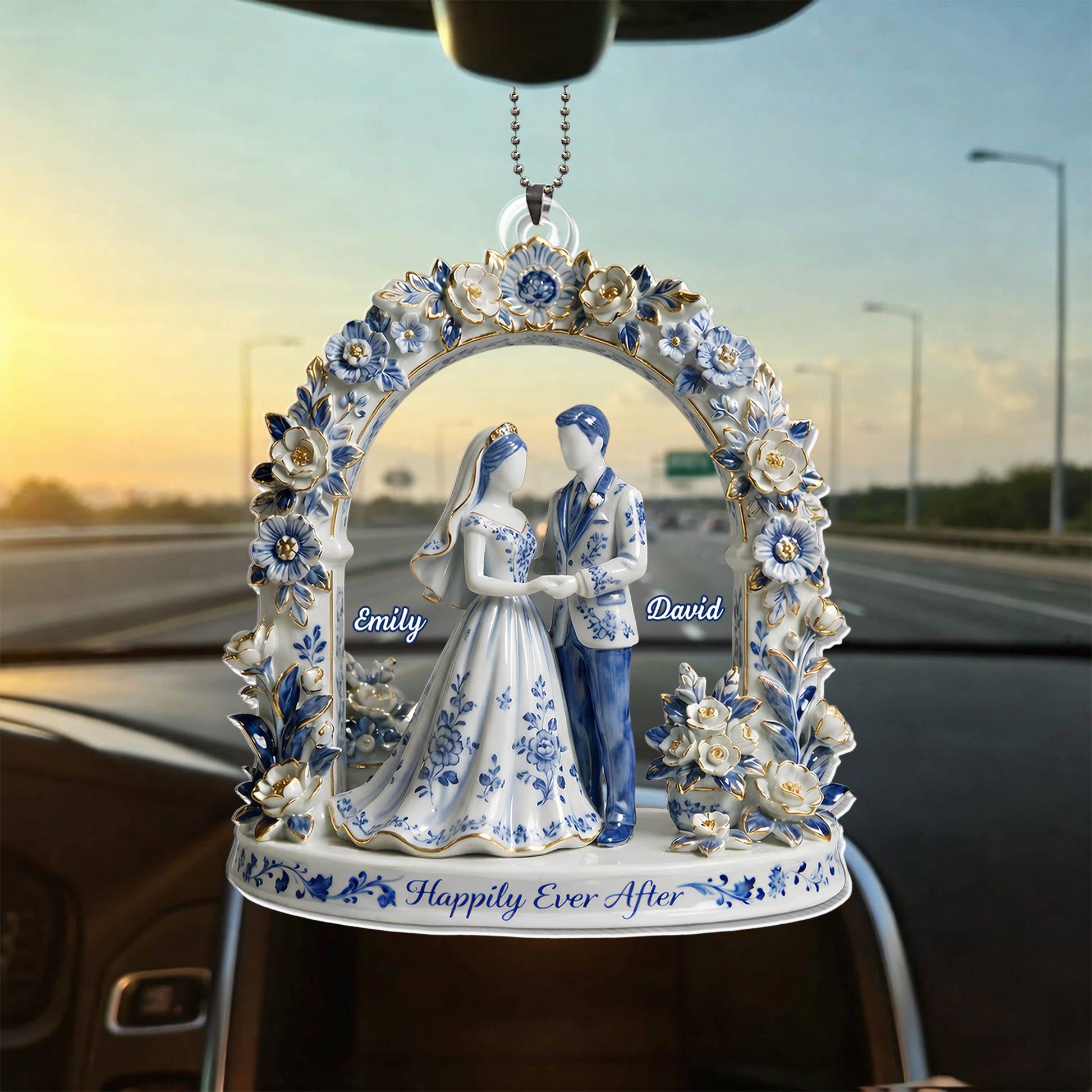 Happily Ever After, Bride and Groom Under Floral Arch