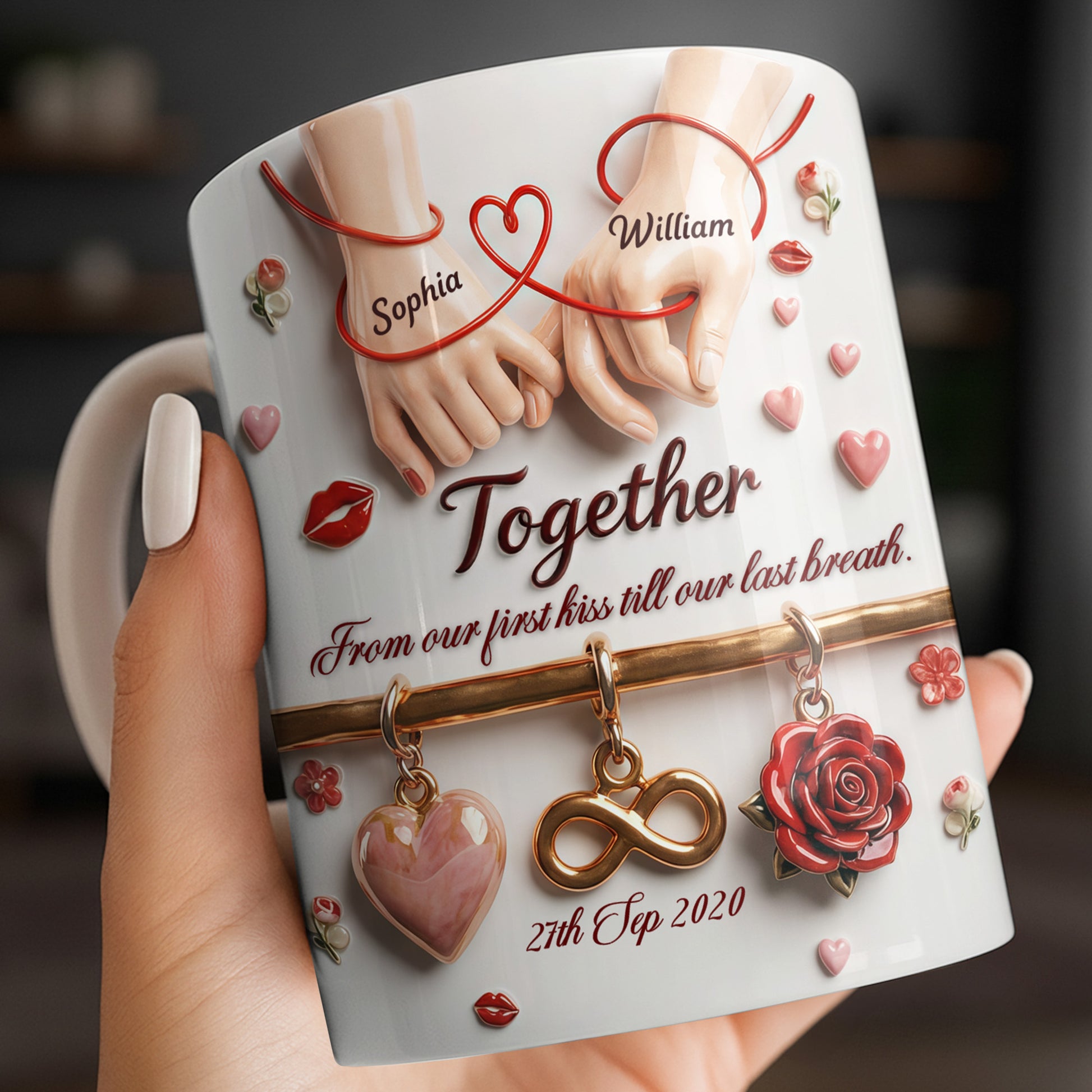 Together From Our First Kiss Infinity Symbol And Rose