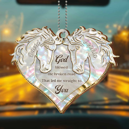 God Blessed The Broken Road, Heart With Horses Design