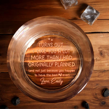 Turns Out I Like You A Lot, Hearts And Wine - Personalized Engraved Whiskey Glass - CPL1319_EWG