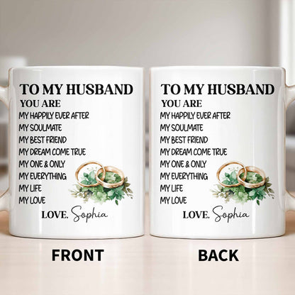 To My Husband You Are My Happily Ever After, Wedding Rings & Floral Design