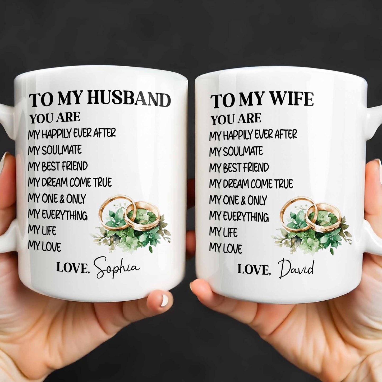 To My Husband You Are My Happily Ever After, Wedding Rings & Floral Design