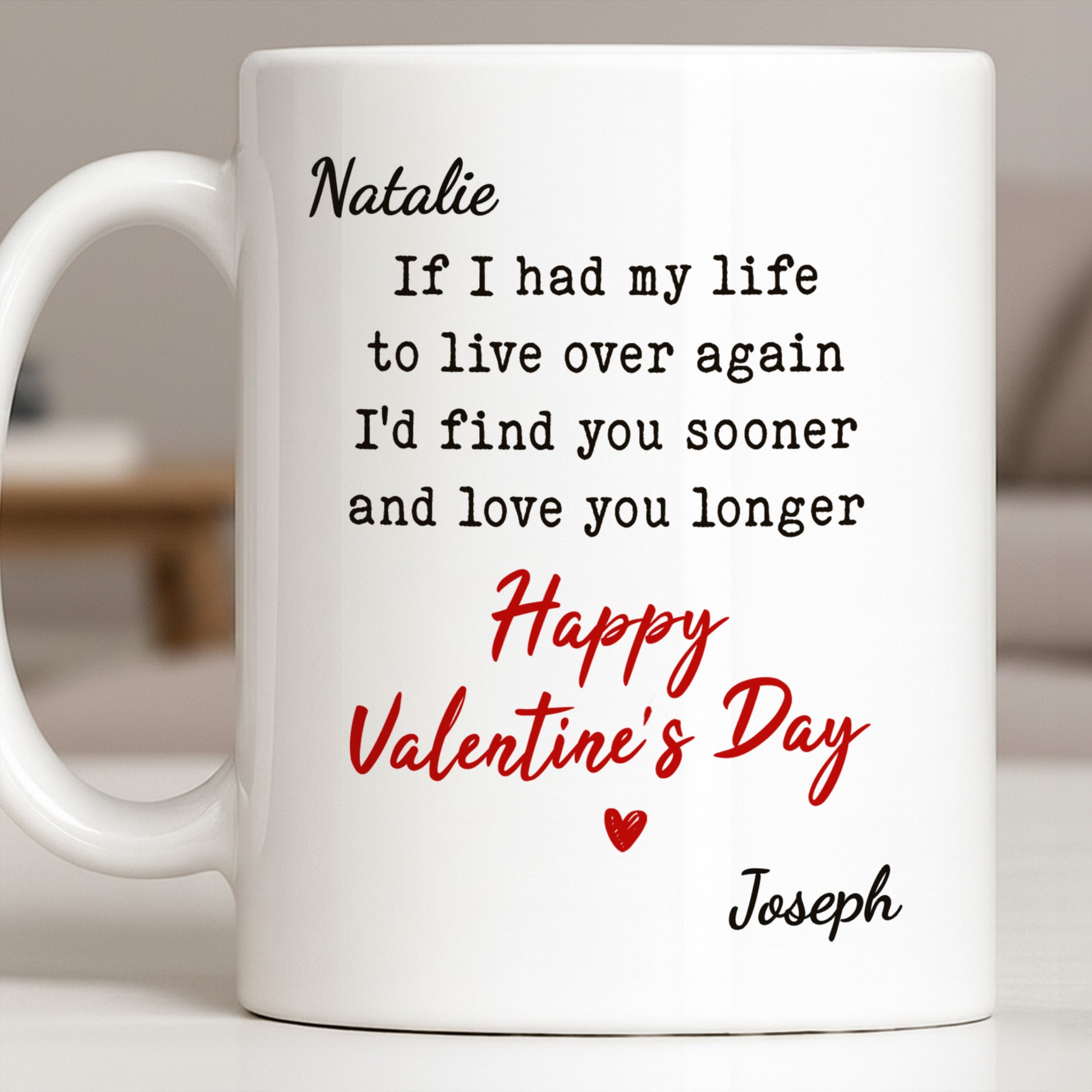 If I Had My Life To Live Over Again I'd Find You Sooner And Love You Longer