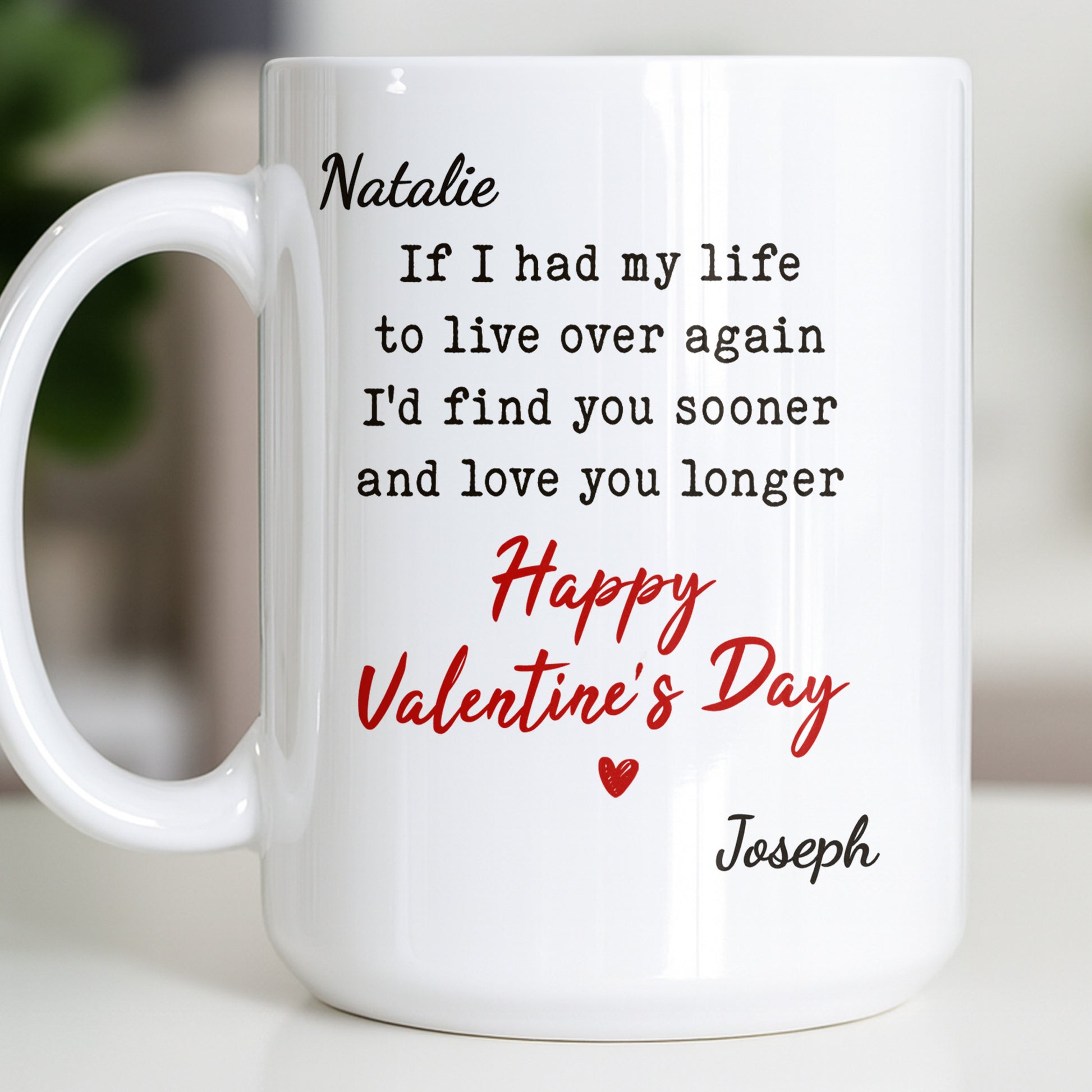 If I Had My Life To Live Over Again I'd Find You Sooner And Love You Longer