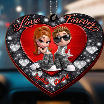 Love Forever, Heart With Cartoon Couple