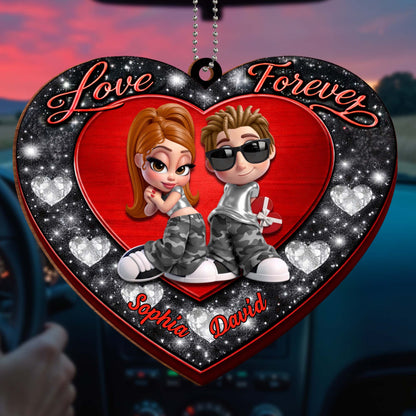 Love Forever, Heart With Cartoon Couple