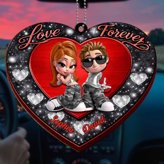 Love Forever, Heart With Cartoon Couple