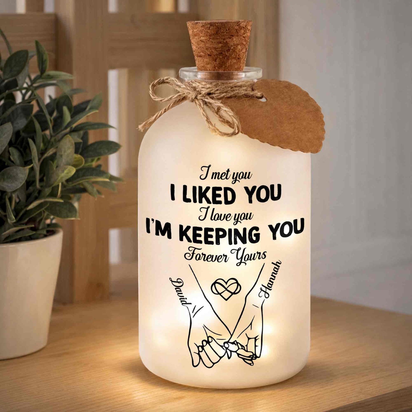 The Day It All Began Calendar Heart Bottle Light