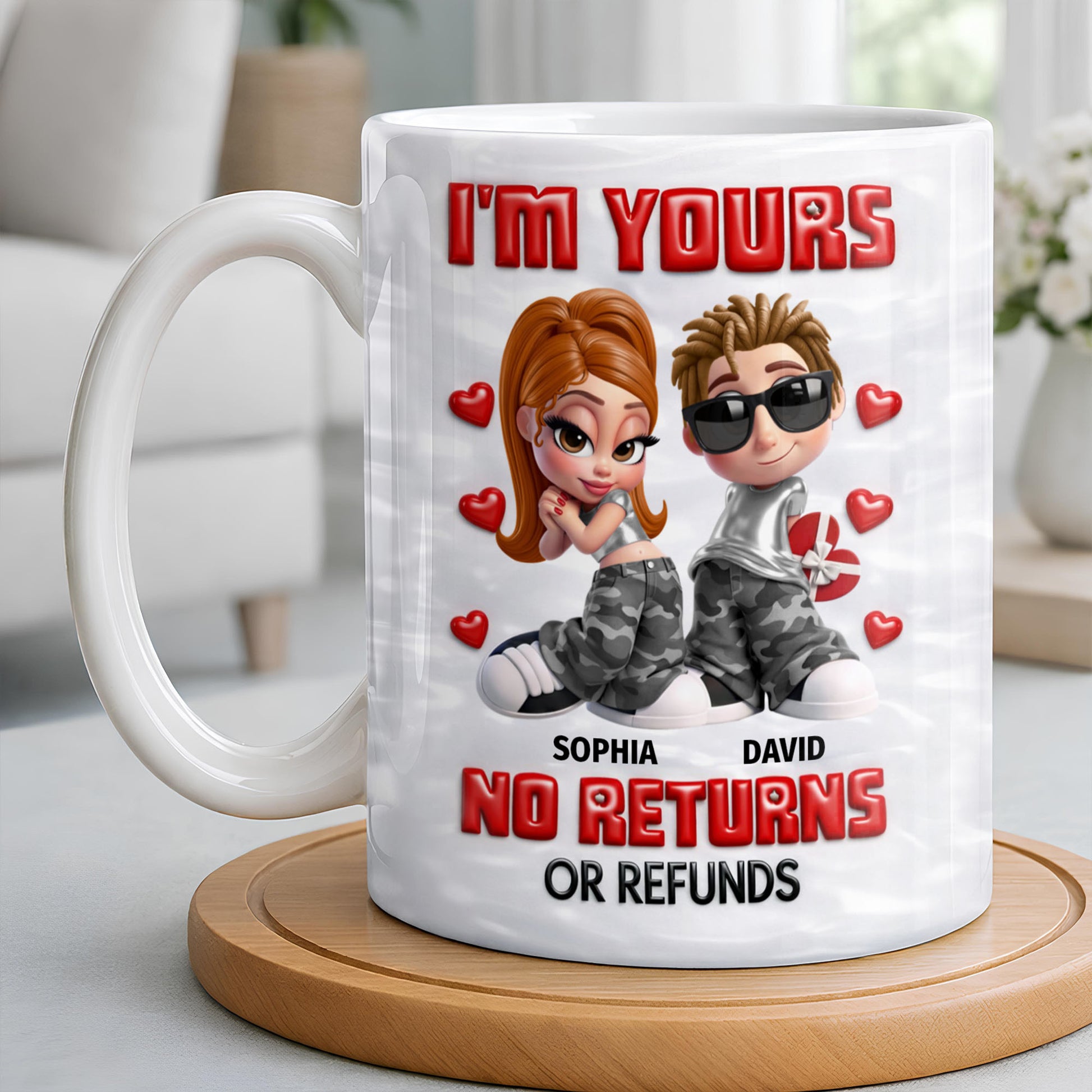 I'm Yours No Returns Or Refunds Funny Couple With Hearts