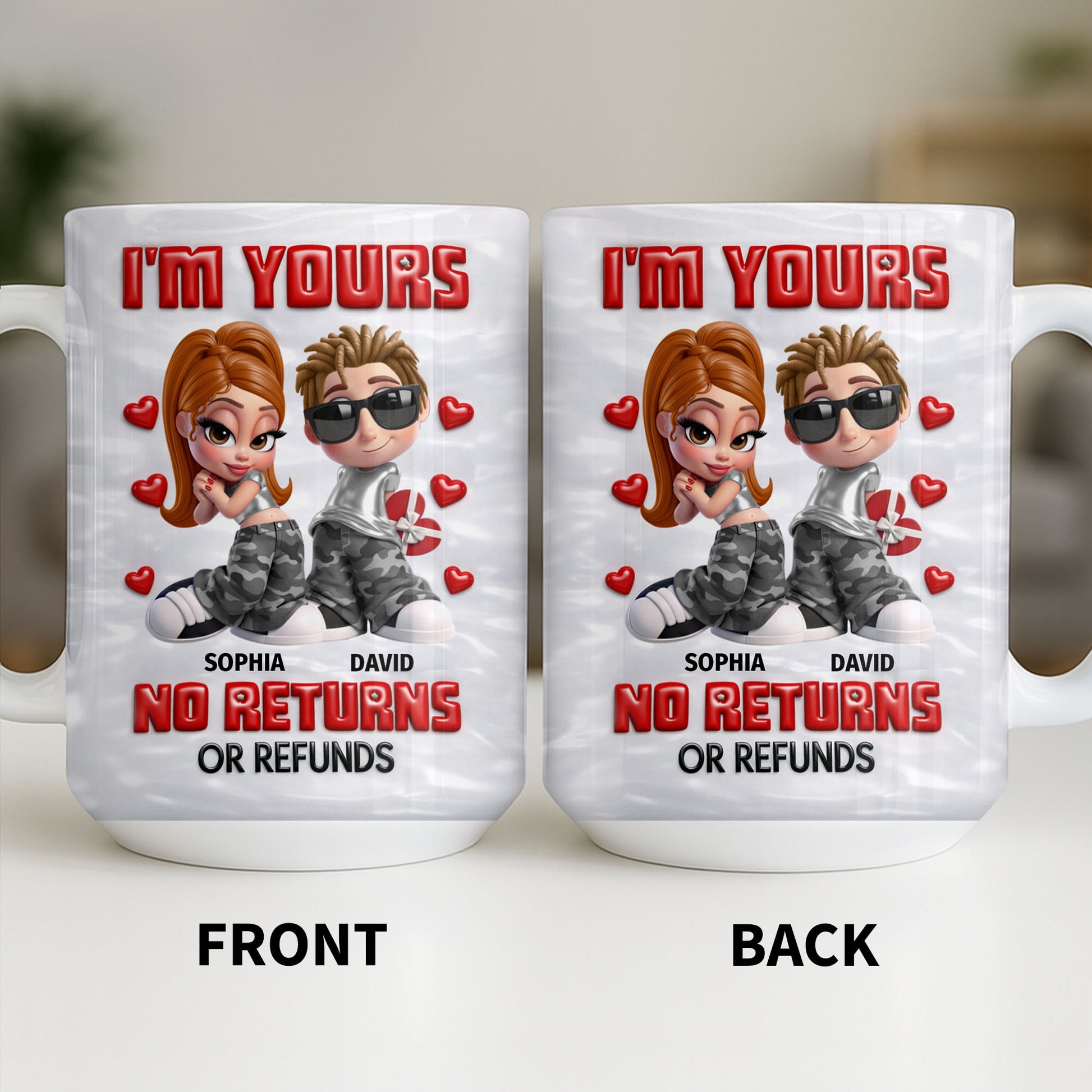 I'm Yours No Returns Or Refunds Funny Couple With Hearts