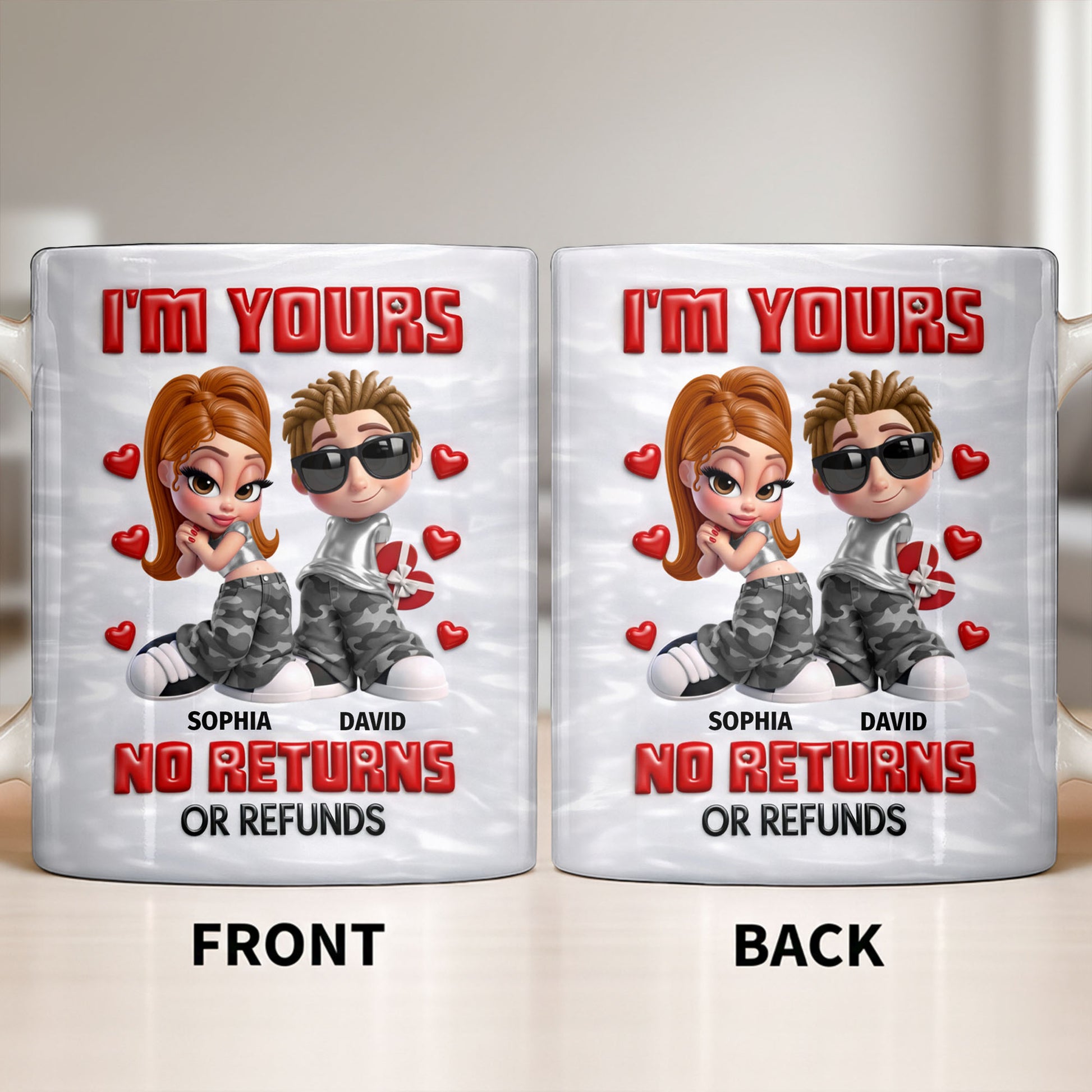I'm Yours No Returns Or Refunds Funny Couple With Hearts