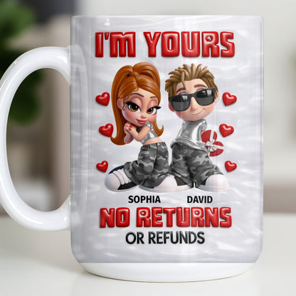 I'm Yours No Returns Or Refunds Funny Couple With Hearts
