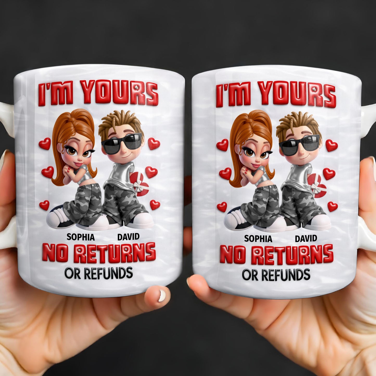 I'm Yours No Returns Or Refunds Funny Couple With Hearts