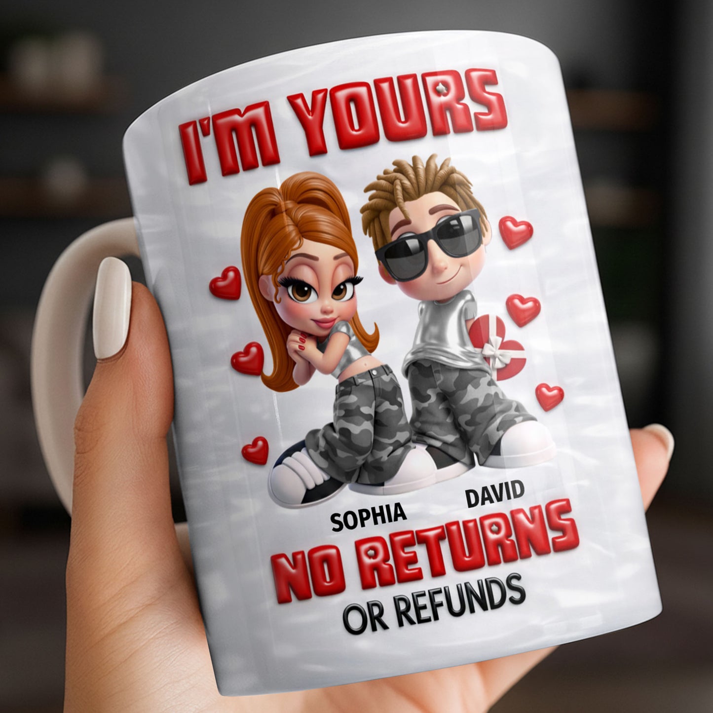 I'm Yours No Returns Or Refunds Funny Couple With Hearts