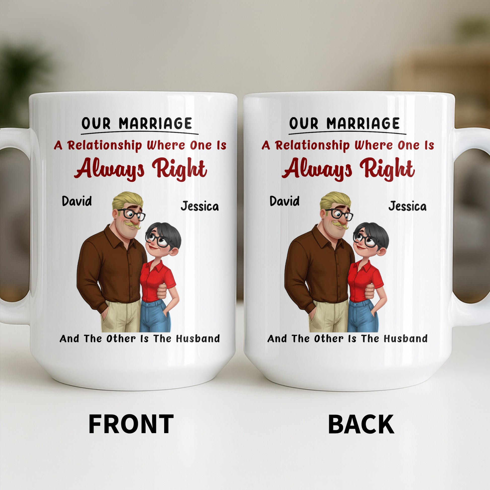 A Relationship Where One Is Always Right With Cartoon Couple