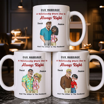 A Relationship Where One Is Always Right With Cartoon Couple