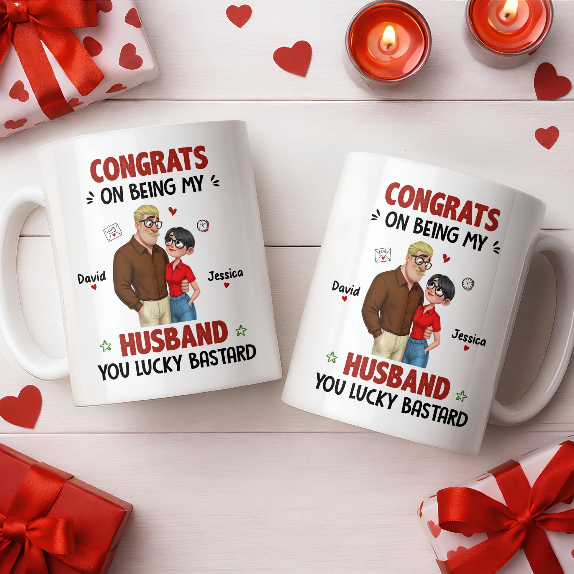 Congrats On Being My Husband, Hearts and Couple Design