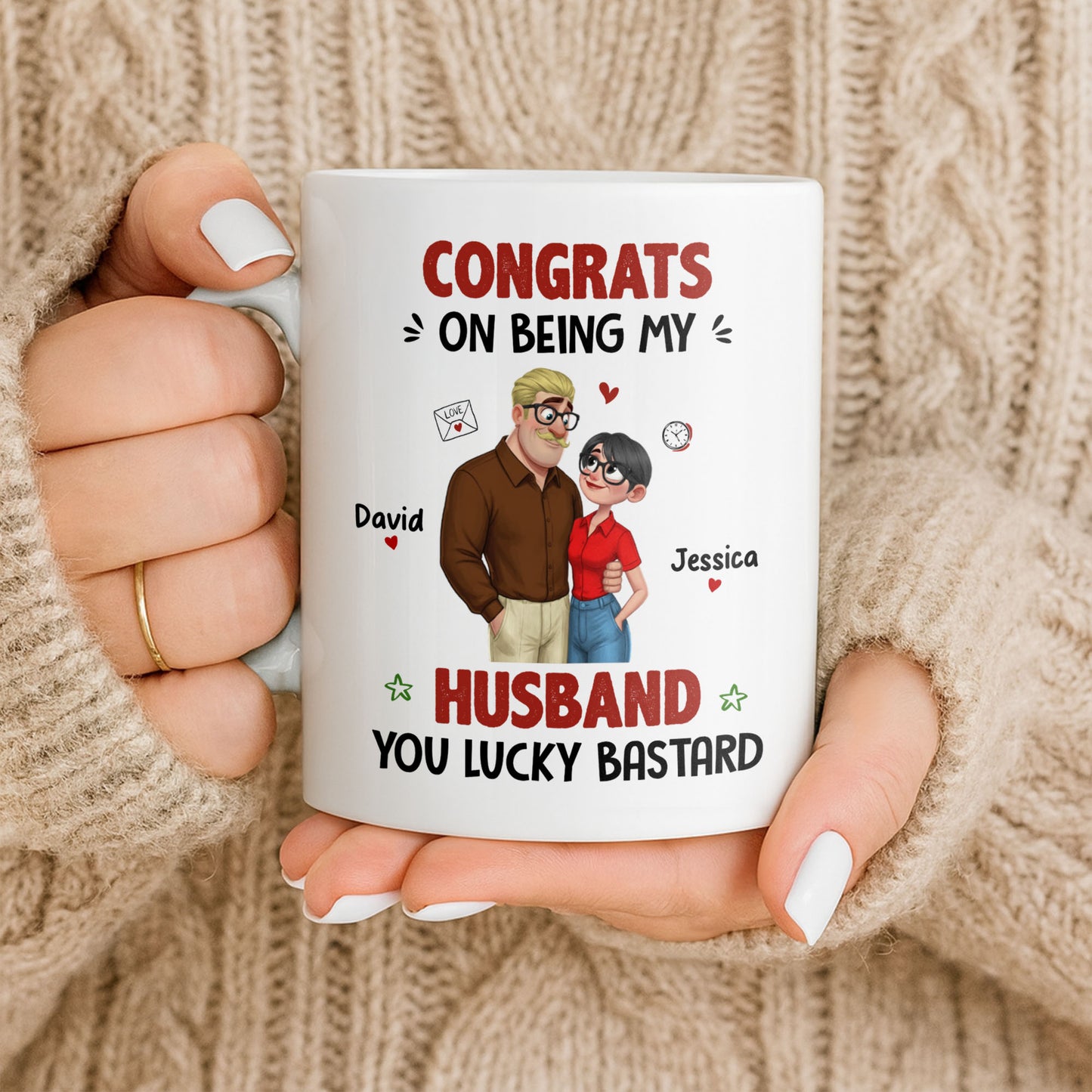 Congrats On Being My Husband, Hearts and Couple Design