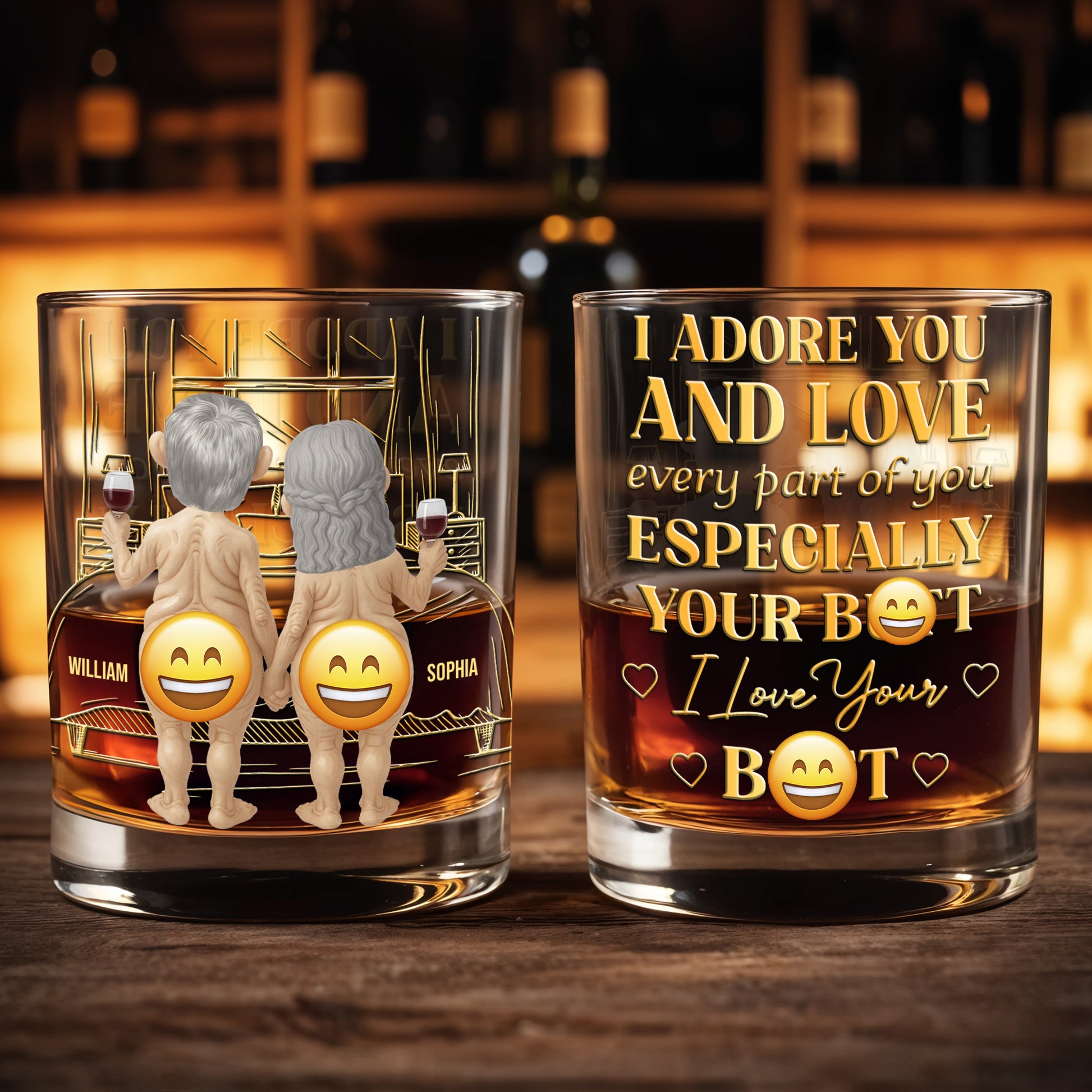 Together Forever, Elderly Couple With Wine Glasses
