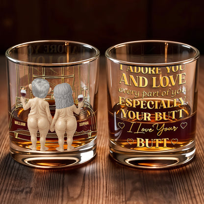 Together Forever, Elderly Couple With Wine Glasses