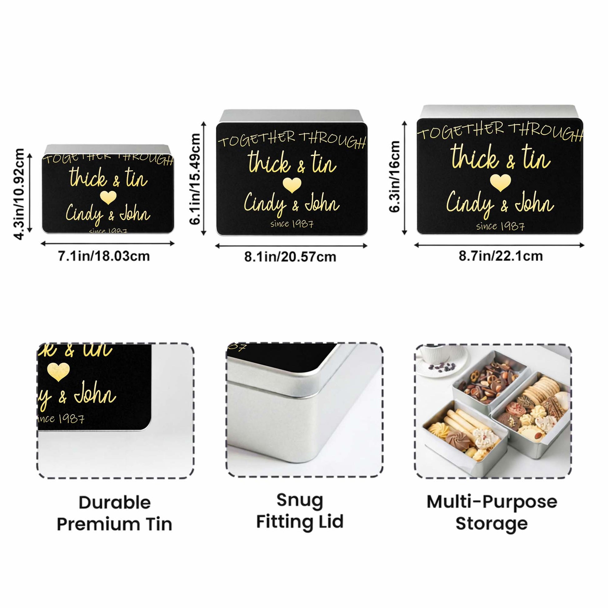 Together Through Thick And Tin Personalized Heart