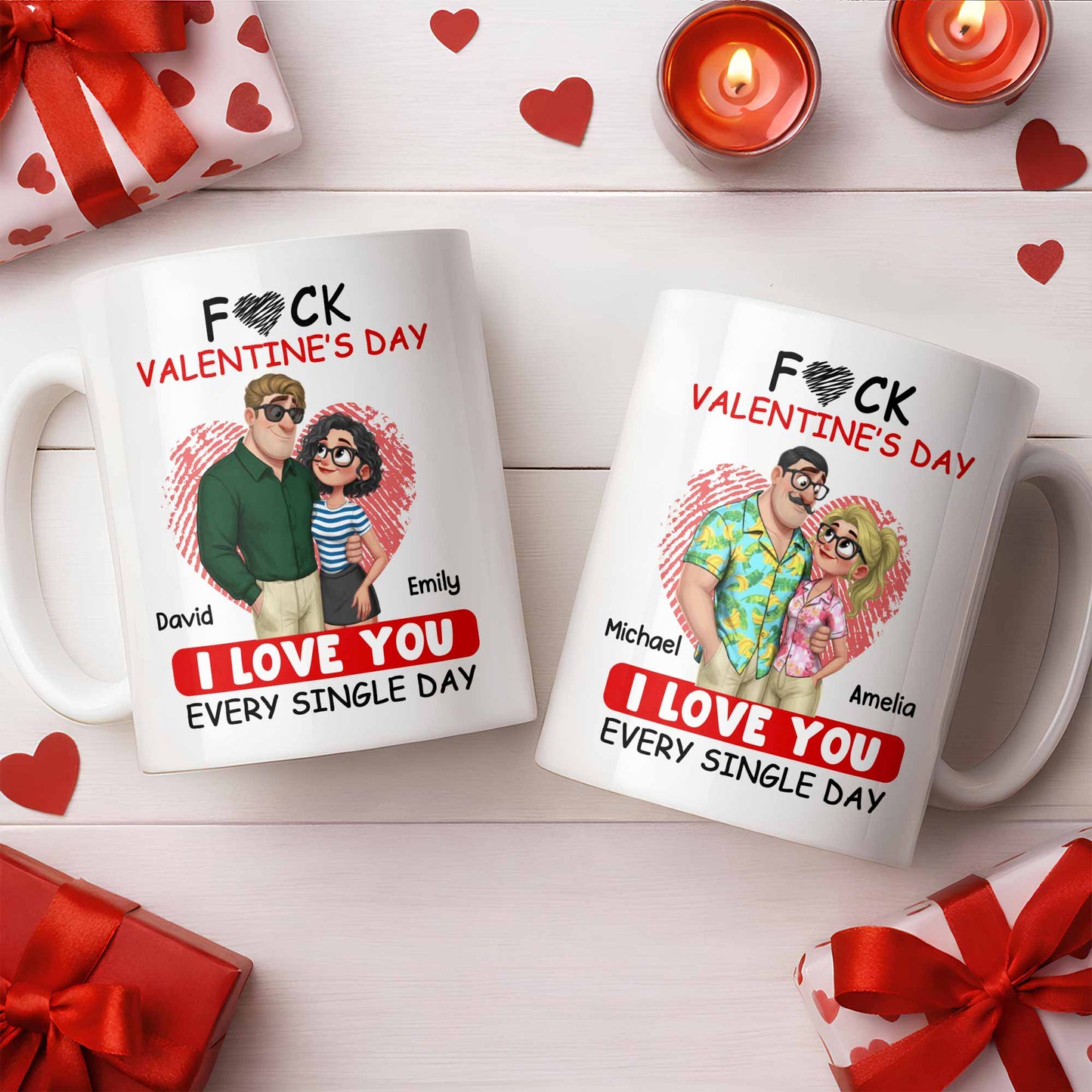 I Love You Every Single Day, Couple and Heart Design