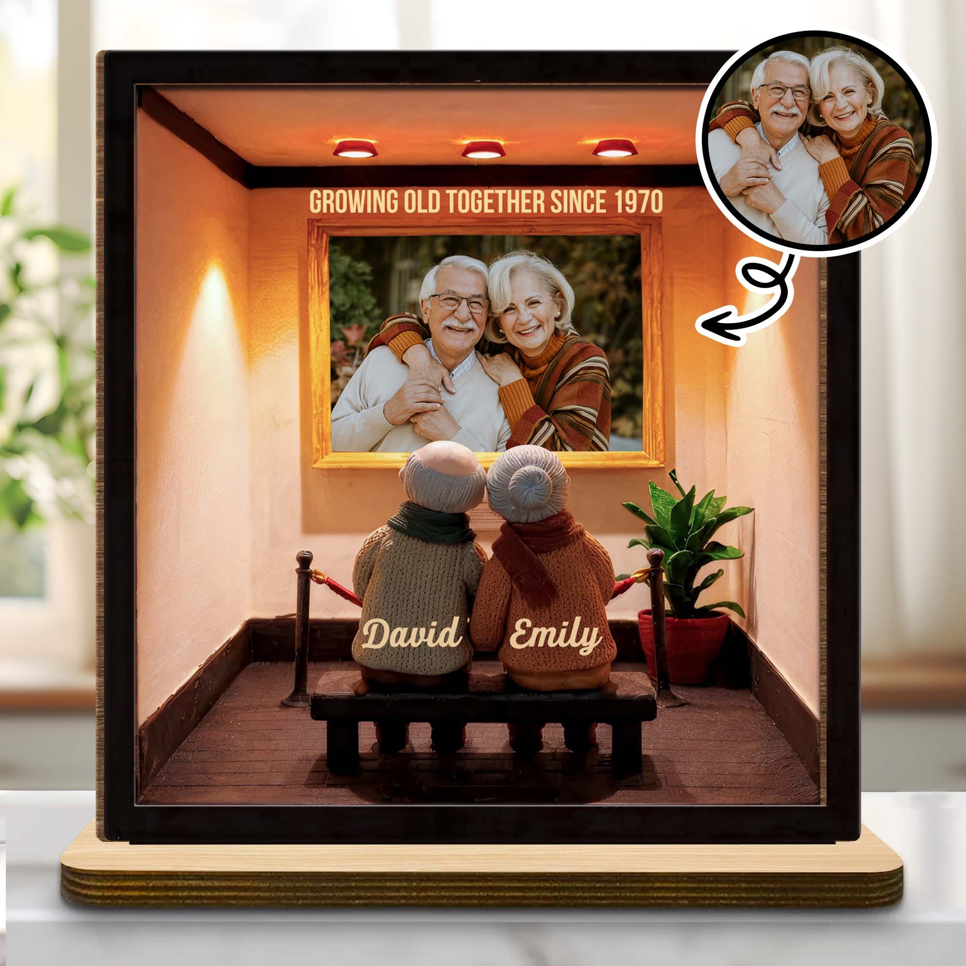 Growing Old Together Since, Elderly Couple on Bench