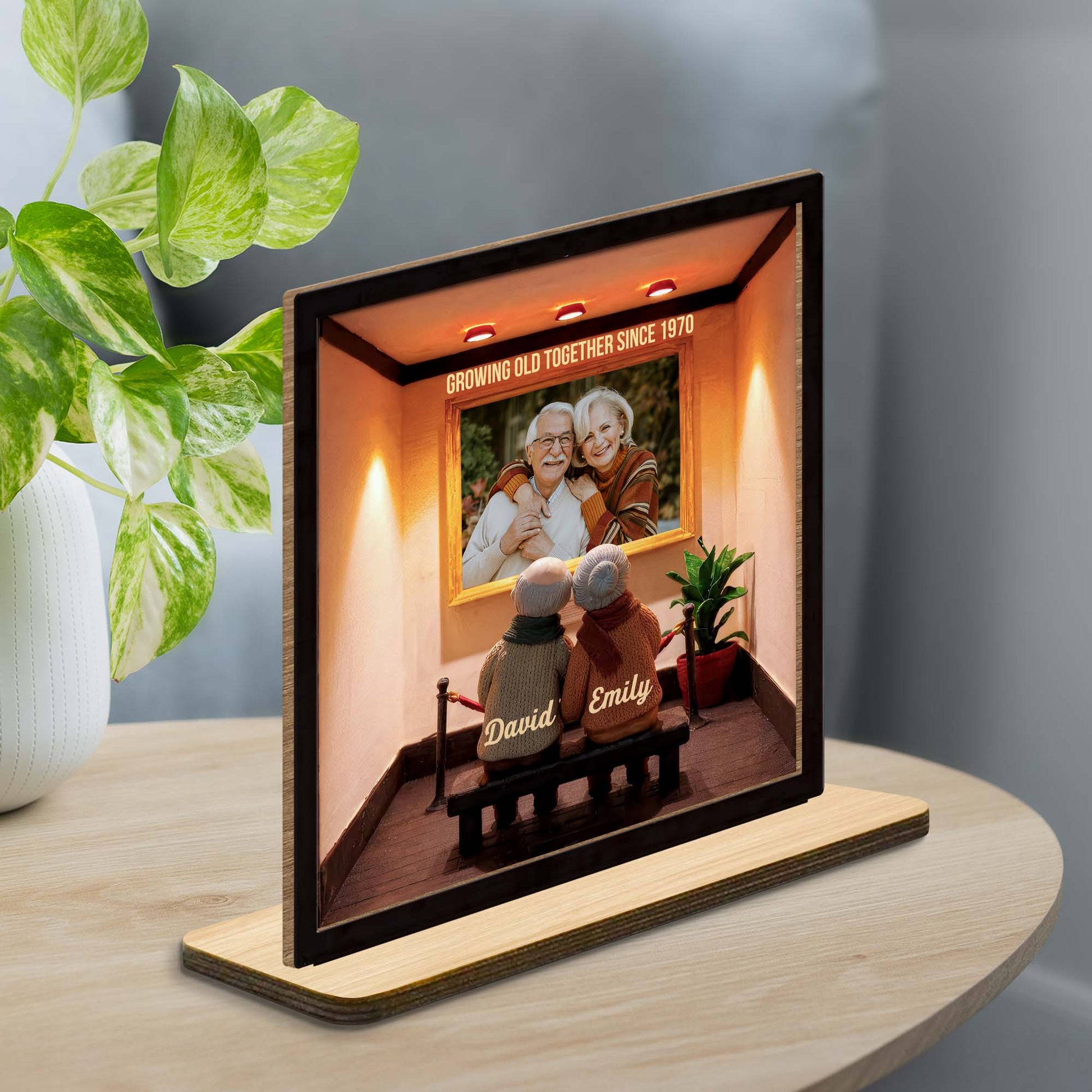 Growing Old Together Since, Elderly Couple on Bench