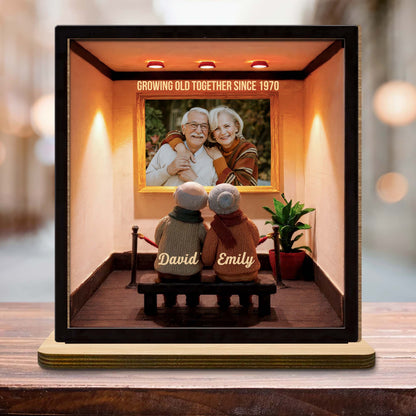 Growing Old Together Since, Elderly Couple on Bench