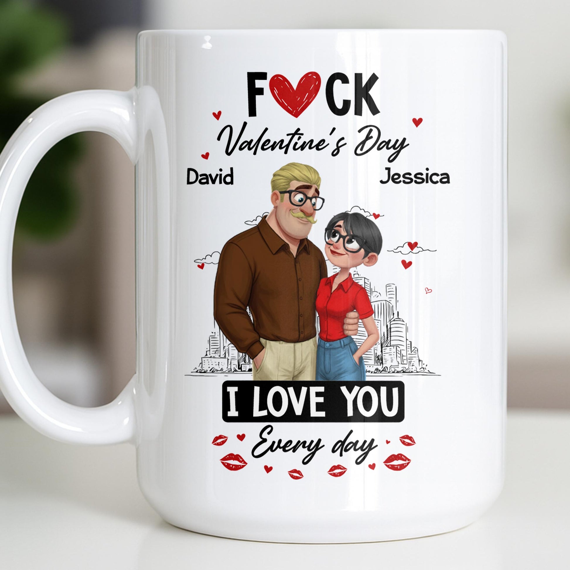 I Love You Every Day Hearts And Lip Prints