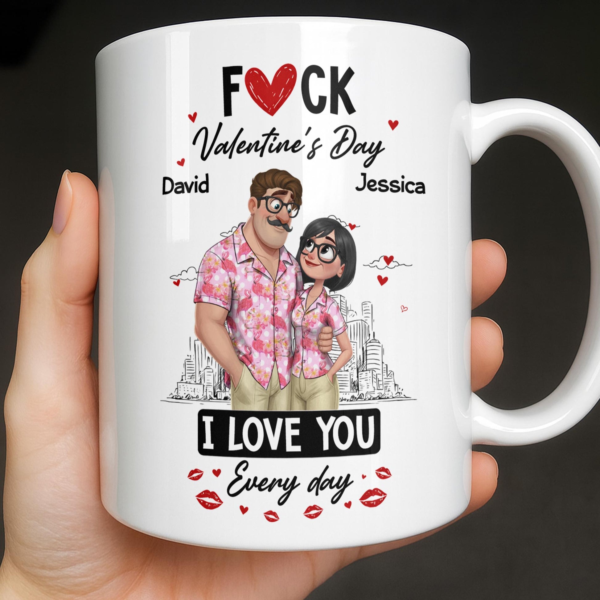 I Love You Every Day Hearts And Lip Prints