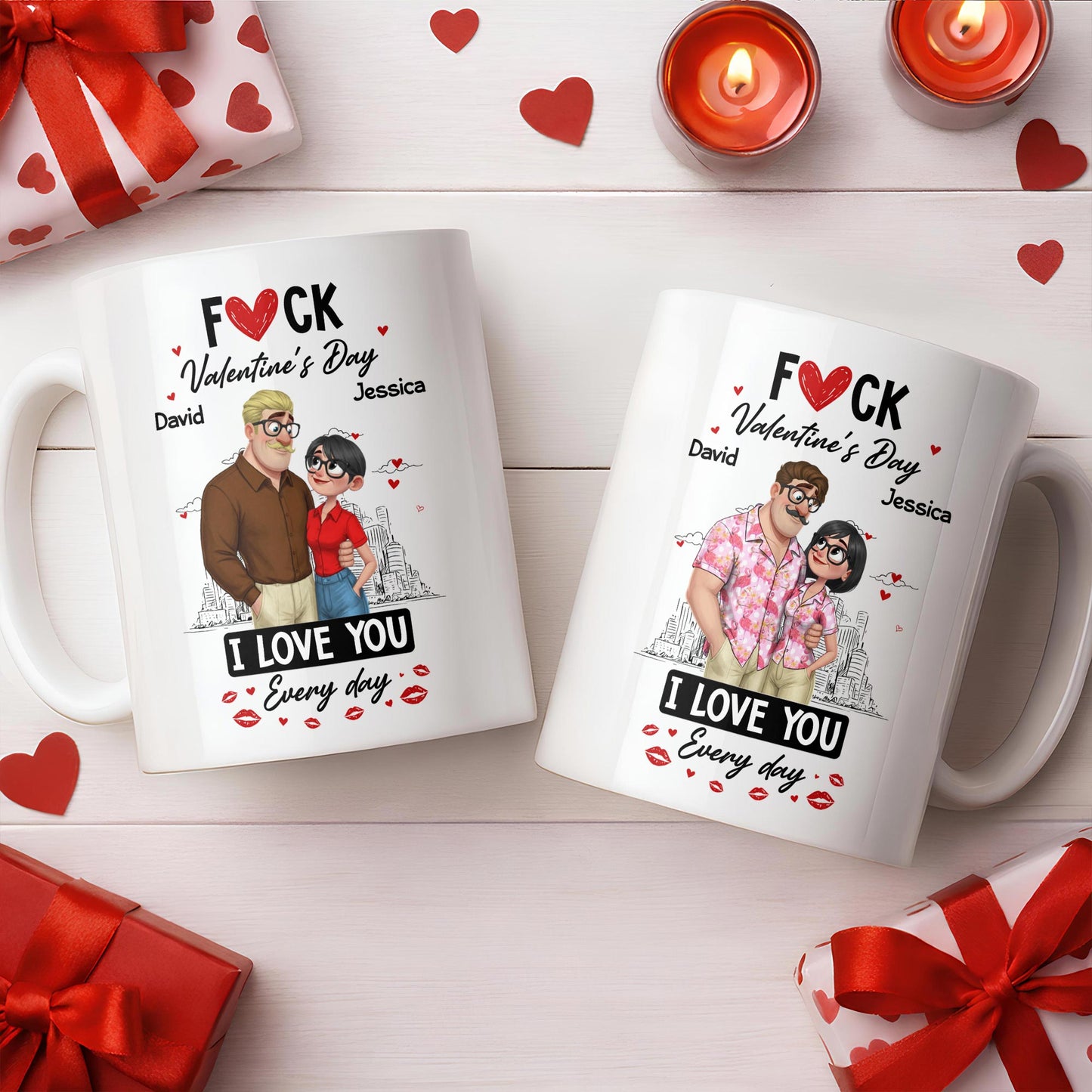 I Love You Every Day Hearts And Lip Prints