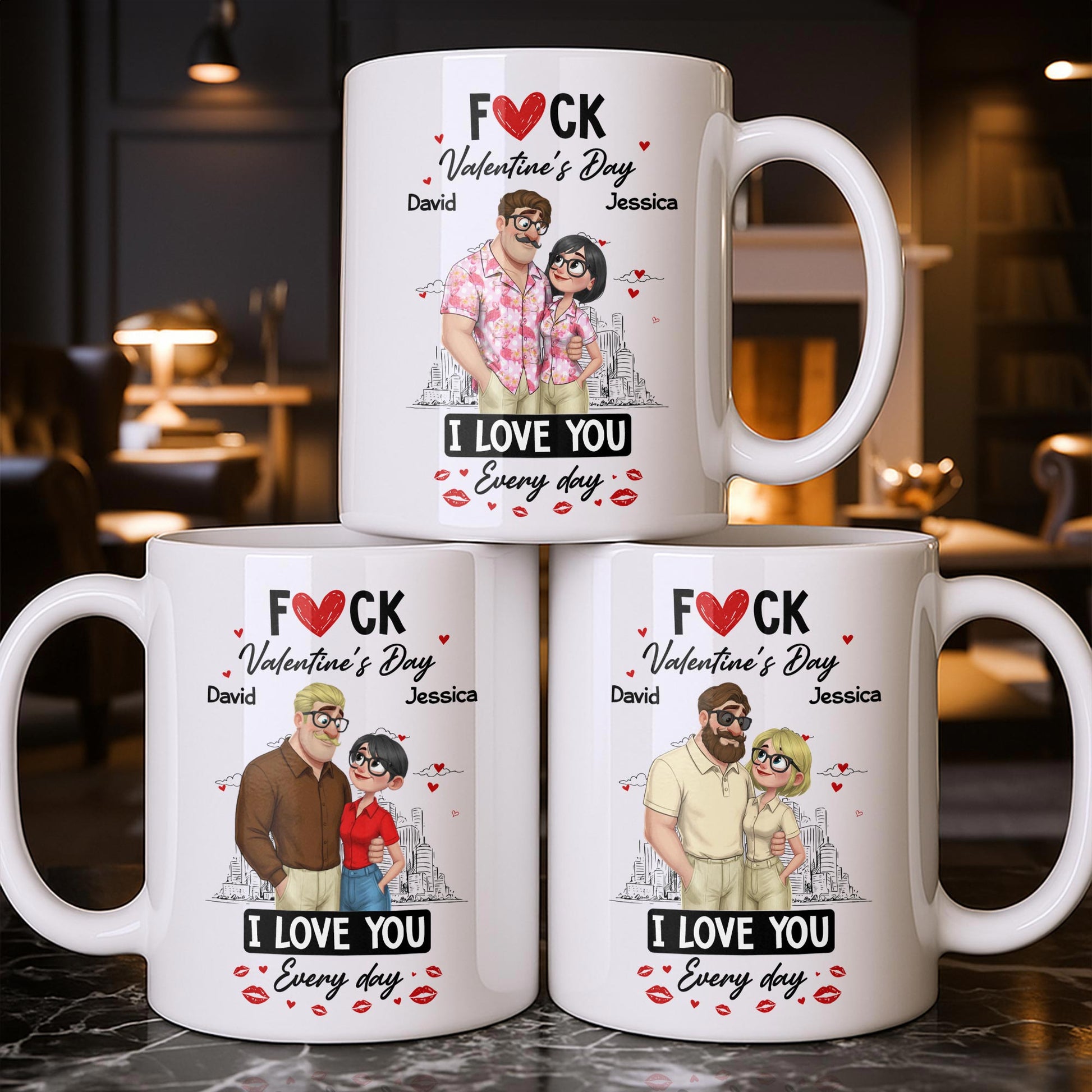 I Love You Every Day Hearts And Lip Prints