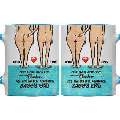 It's You And Me Babe, Couple With Heart Design - Personalized Custom Accent Mug - CPL1351_AMUG