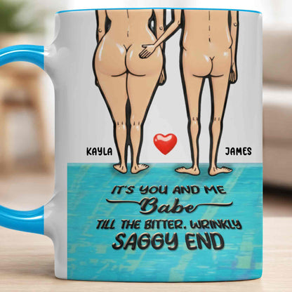 It's You And Me Babe, Couple With Heart Design - Personalized Custom Accent Mug - CPL1351_AMUG