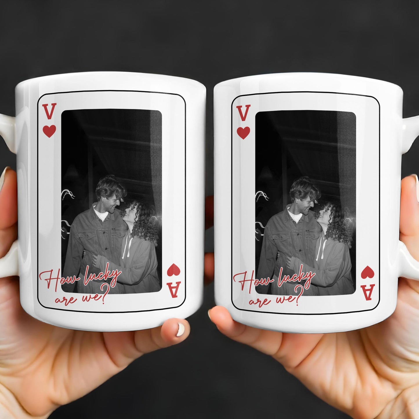 How Lucky Are We Playing Card Design And Heart