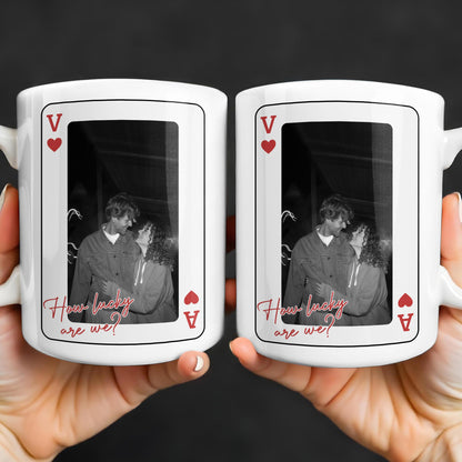 How Lucky Are We Playing Card Design And Heart