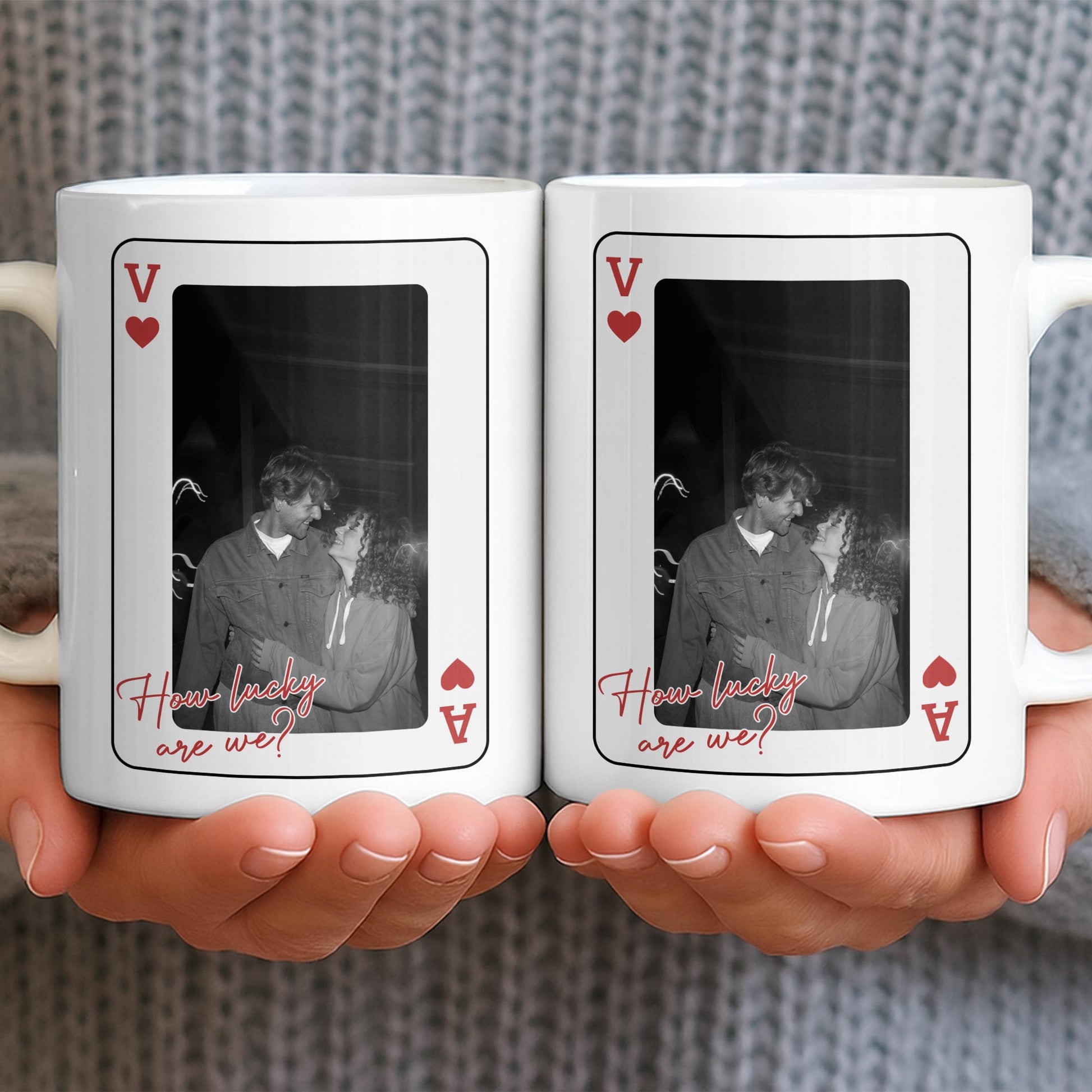 How Lucky Are We Playing Card Design And Heart