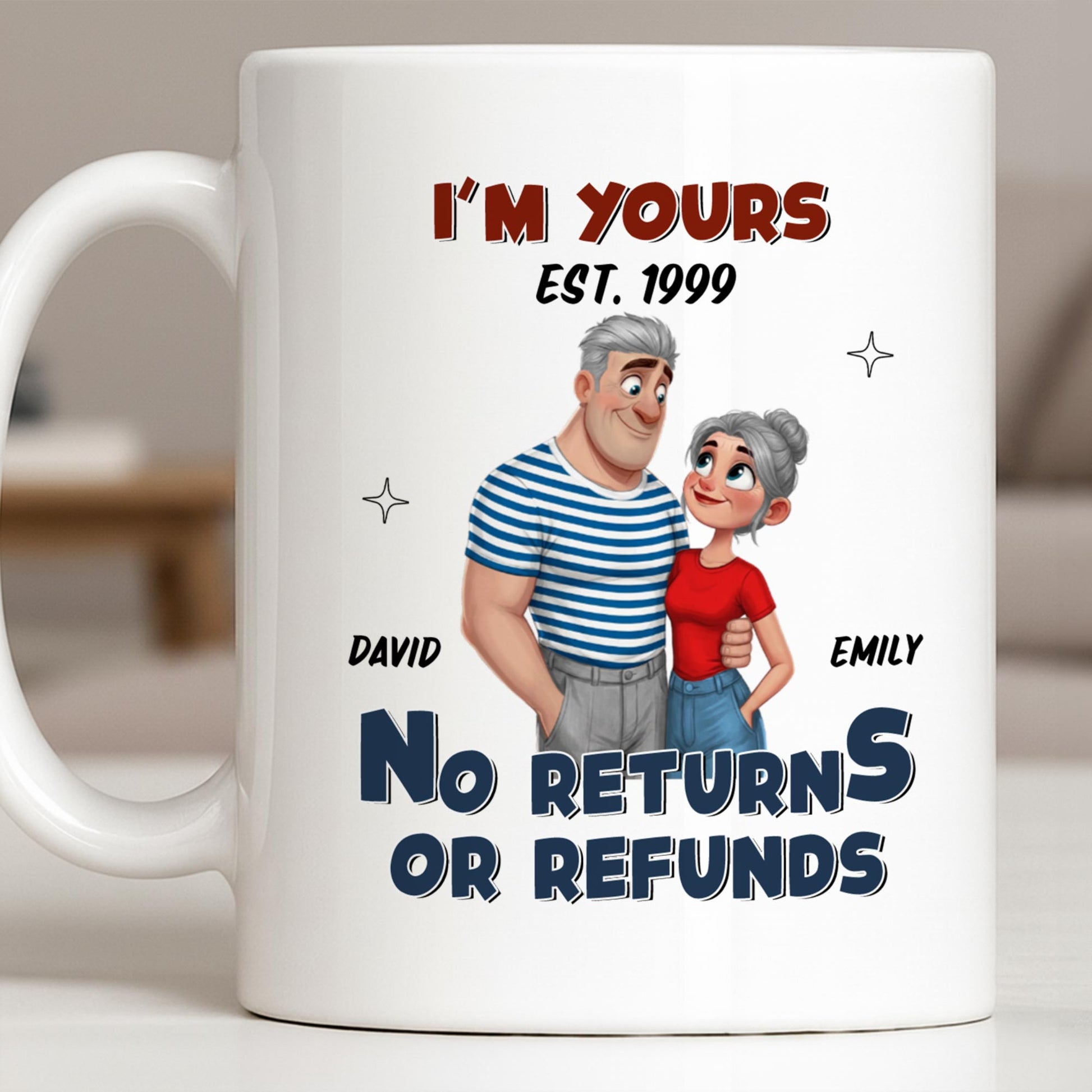 I'm Yours No Returns Or Refunds Cartoon Couple Design