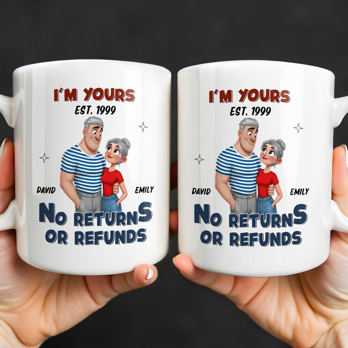 I'm Yours No Returns Or Refunds Cartoon Couple Design