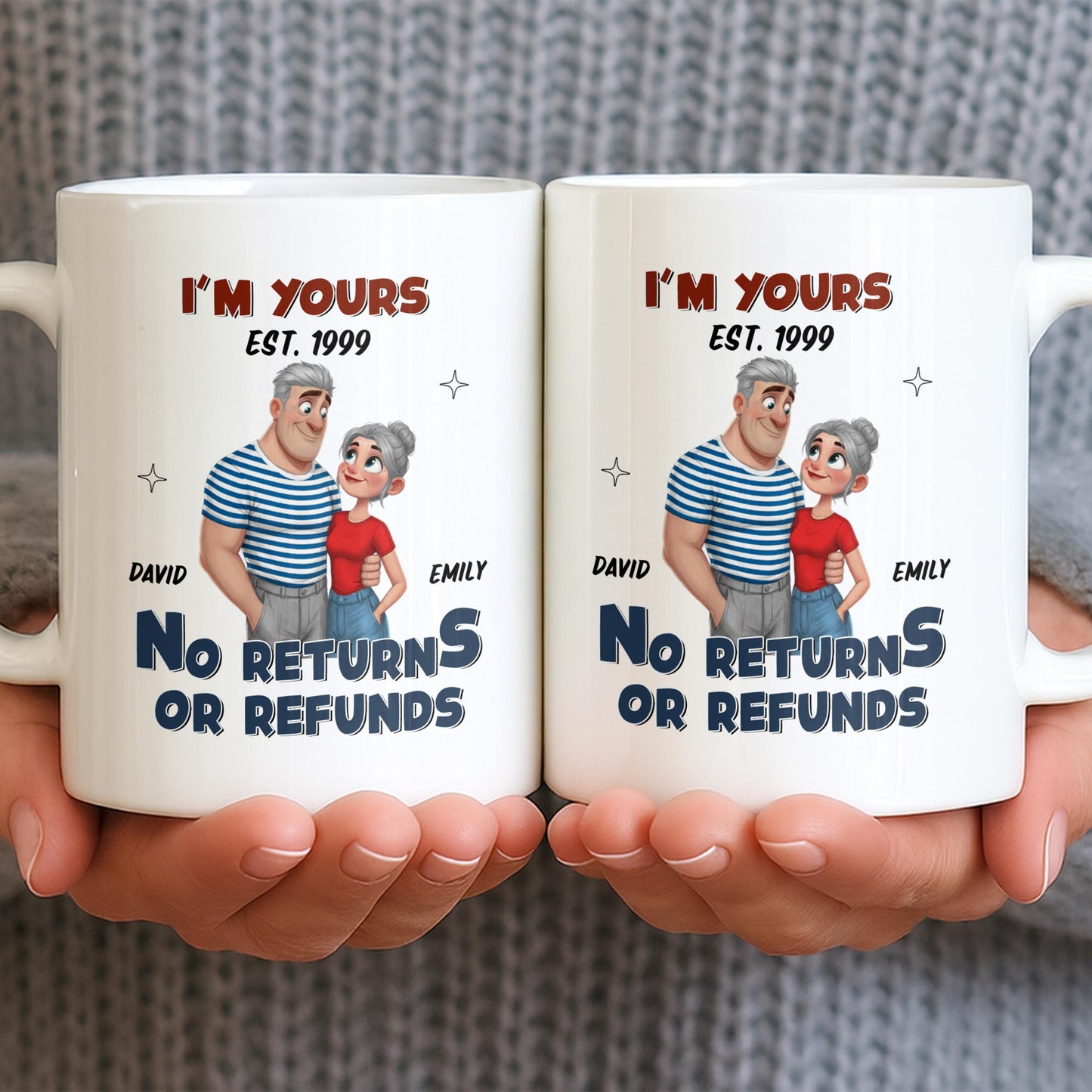 I'm Yours No Returns Or Refunds Cartoon Couple Design