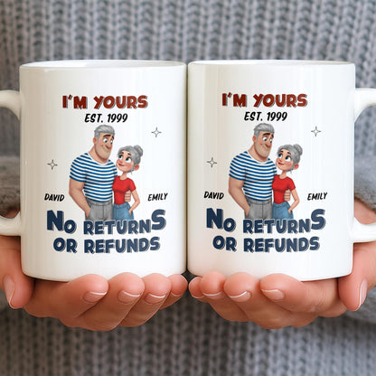 I'm Yours No Returns Or Refunds Cartoon Couple Design