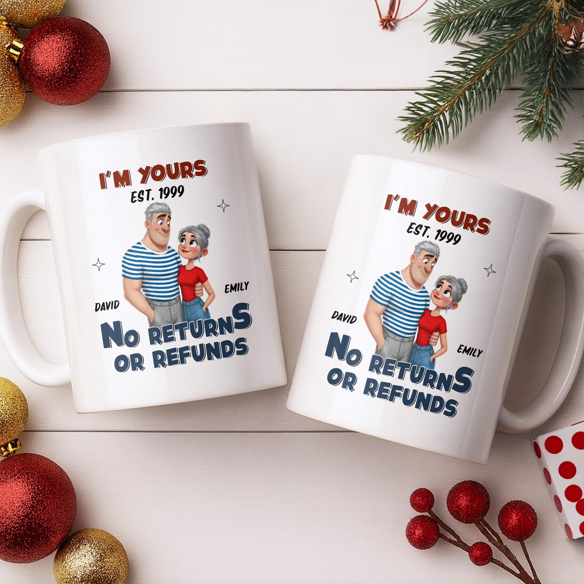 I'm Yours No Returns Or Refunds Cartoon Couple Design